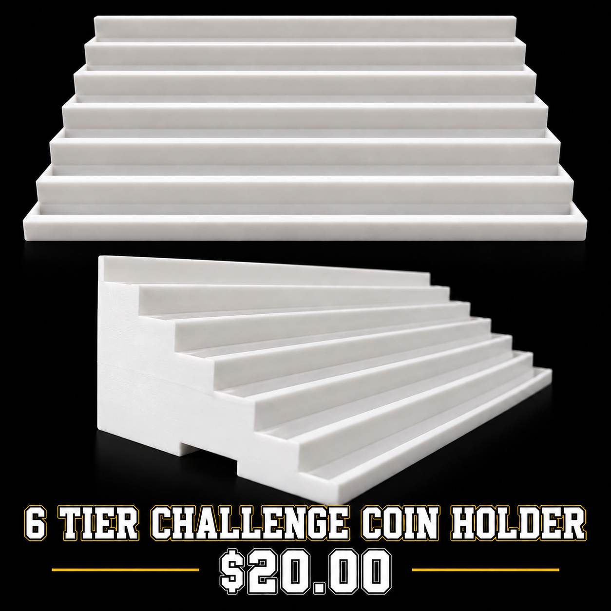 Six-tier white challenge coin holder category preview