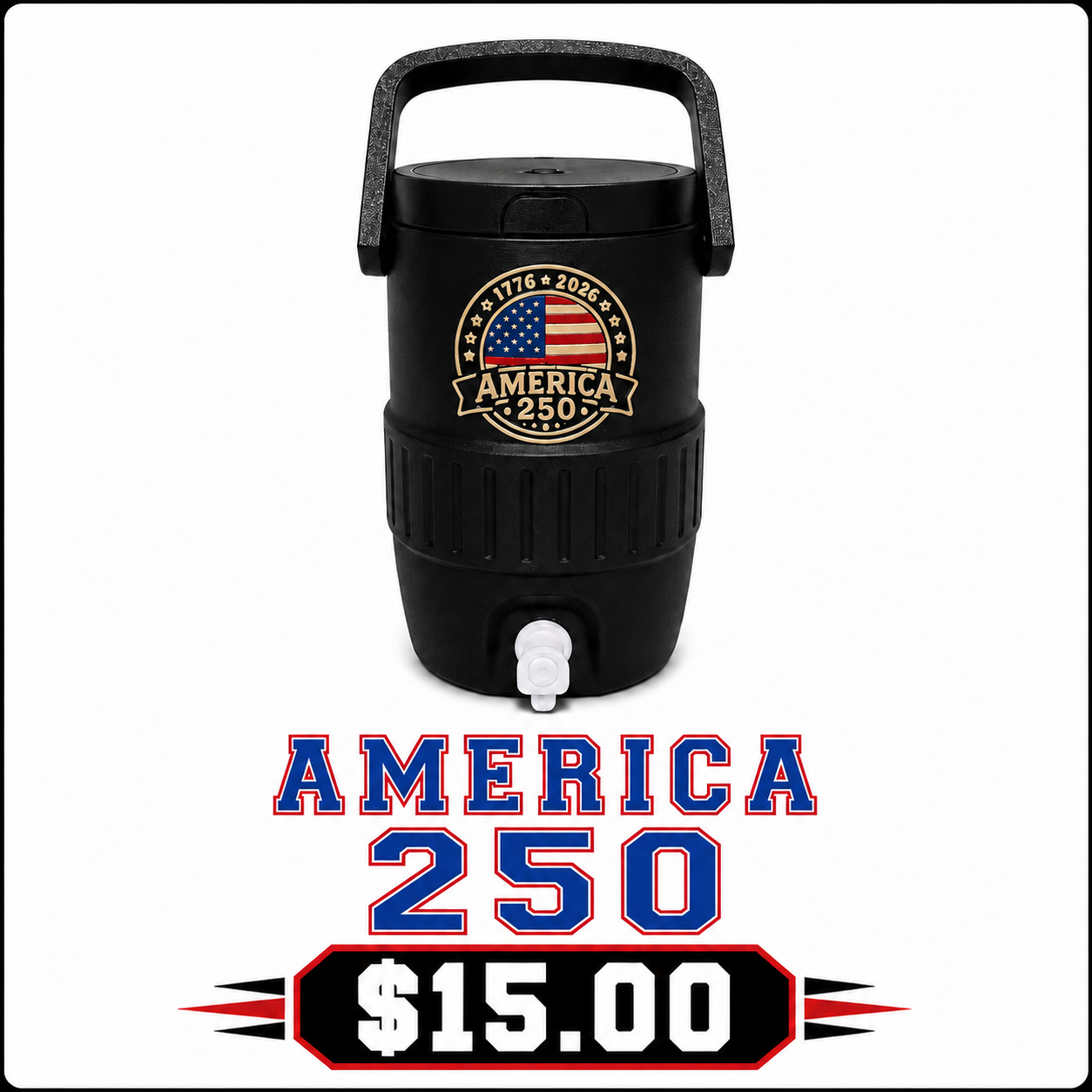 America 250 Black mini cooler