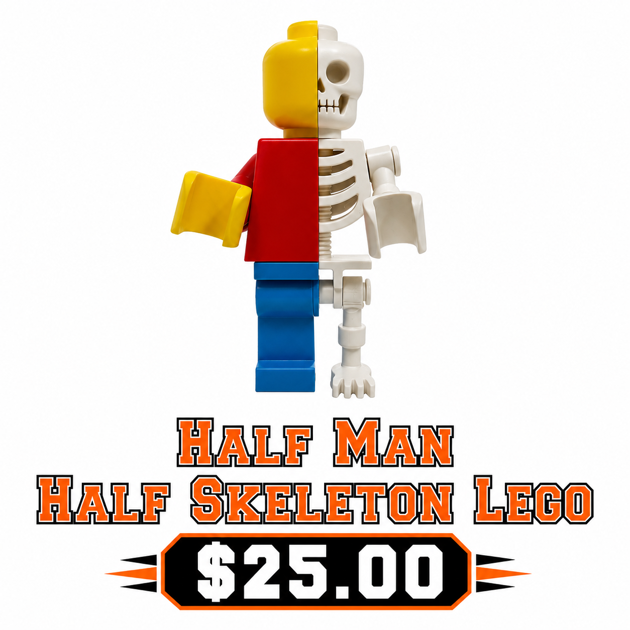 Half Brickman Half Skeleton figurine
