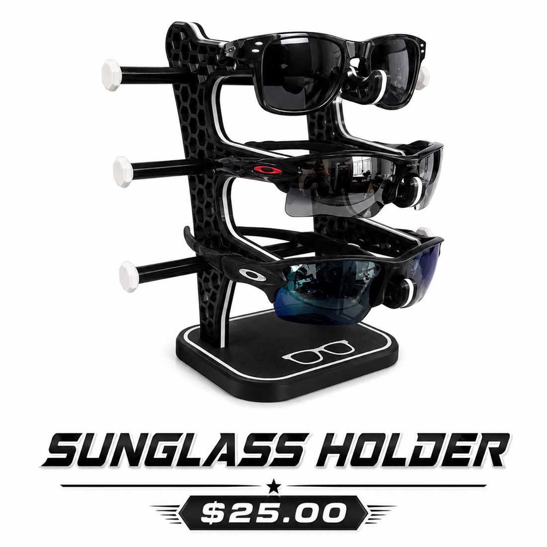 White accent sunglass holder